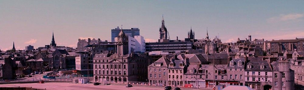 A view of a city skyline.