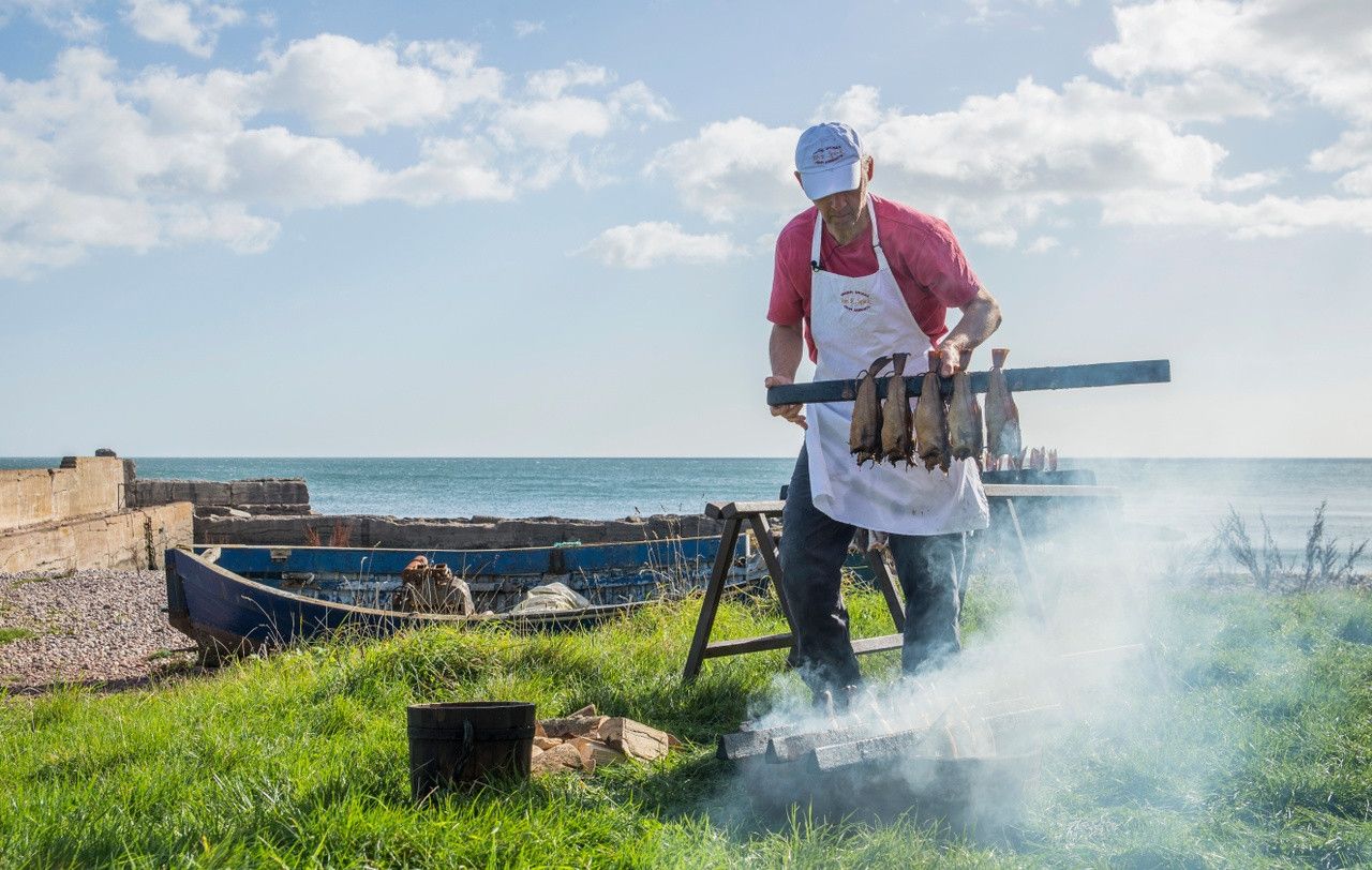 Arbroath Smokies being made on the beach