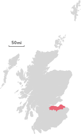 Map of Edinburgh and Lothians region.
