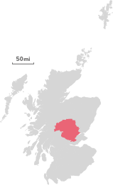 Map of the region of Perthshire.