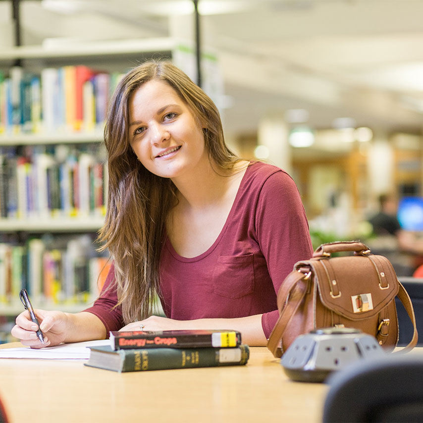 Image of a student studying at Scotland's Rural College.